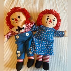 Raggedy Ann and Andy Plush 14” Doll by Hasbro 2015 Cloth Rag Doll
